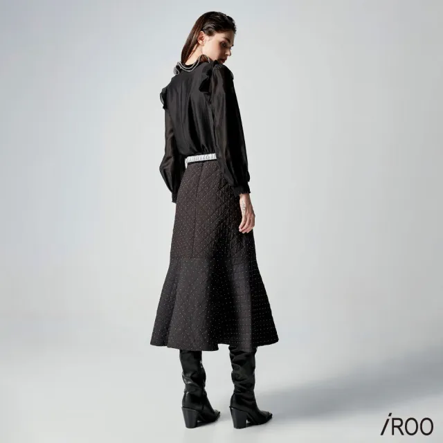 【iROO】輕奢燙鑽車格傘裙