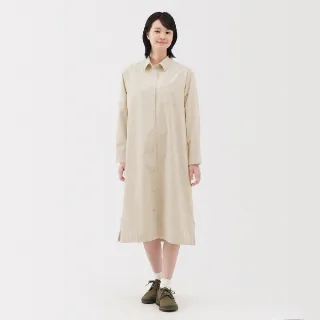 【MUJI 無印良品】女吉貝木棉混燈芯絨長袖洋裝(黑色/象牙白/深棕)
