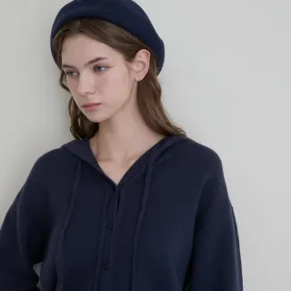 【GIORDANO 佐丹奴】女裝連帽寬鬆毛衣外套(65 深藍)