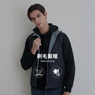 【GIORDANO 佐丹奴】男裝內刷毛立領背心(09 標誌黑)