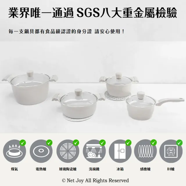 【AMONKA】新德拉雙陶瓷不沾深湯鍋(28cm含蓋 IH)
