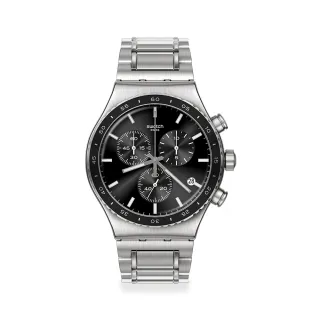 【SWATCH】IRONY AT NIGHT 金屬運動手錶/男錶/女錶/瑞士製造 YVS495G(43mm)