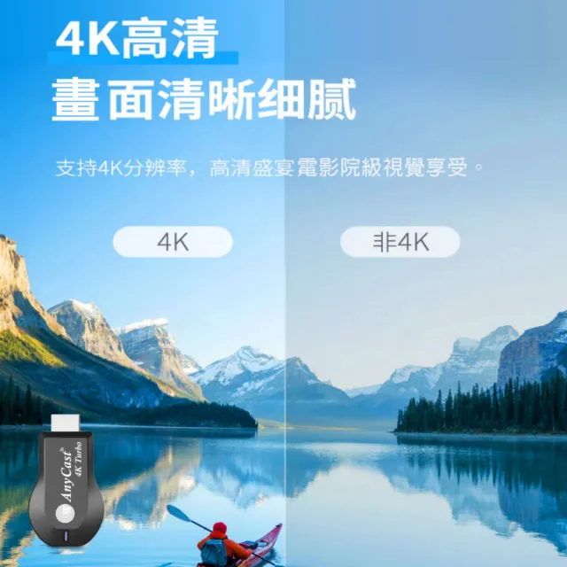 【DW 達微科技】4K Turbo AnyCast雙頻5G全自動無線HDMI影音電視棒