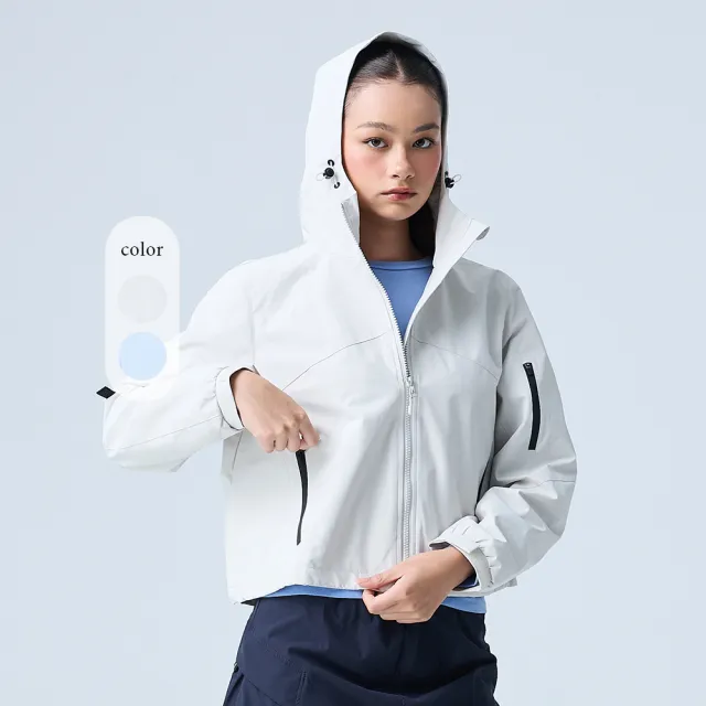 【YUANDONGLI 元動力】防風防潑水短版立領連帽外套(兩色；S-L；4254574901)