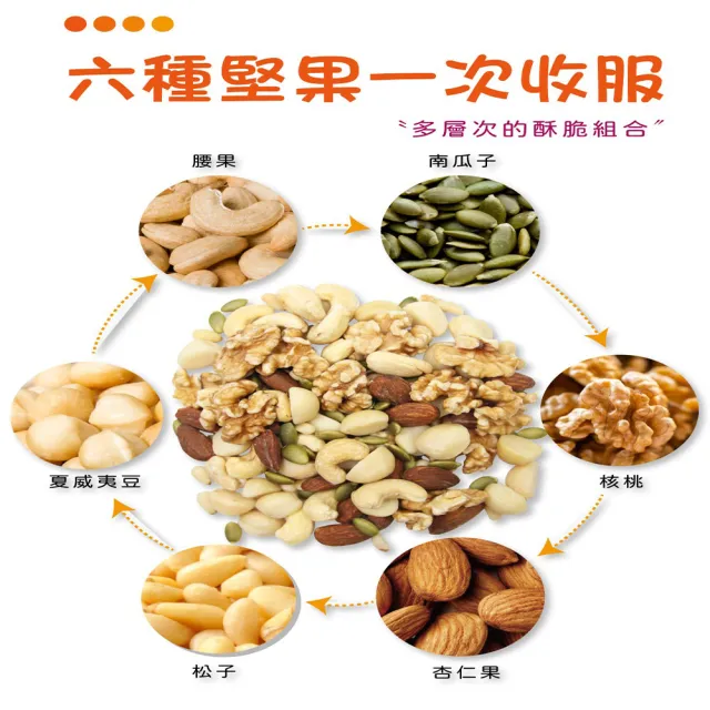 【五桔國際】綜合堅果6包組(綜合堅果450g)