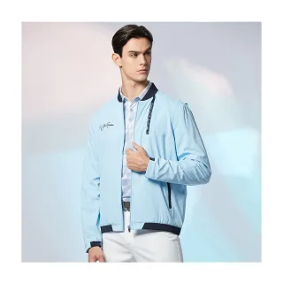 【Jack Nicklaus 金熊】GOLF男款防潑水抗UV夾克(藍色)