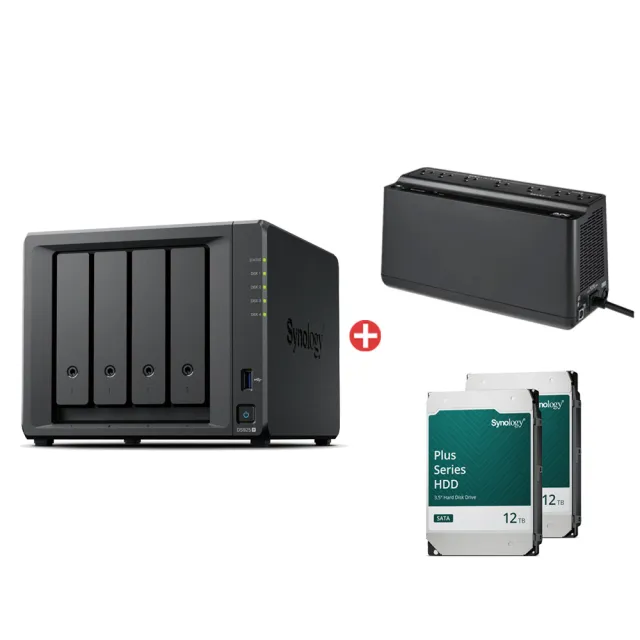 【Synology 群暉科技】UPS組搭12TBx2★DS425+ 4Bay NAS 網路儲存伺服器(Intel/2GB)
