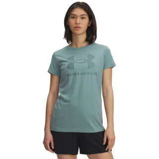 【UNDER ARMOUR】UA 女 SPORTSTYLE LOGO 短袖T-Shirt_1356305-323(藍綠色)