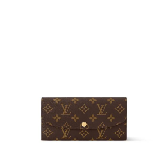 【Louis Vuitton 路易威登】Emilie 新版經典老花釦式薄長夾/手拿包 M61289(法國製)