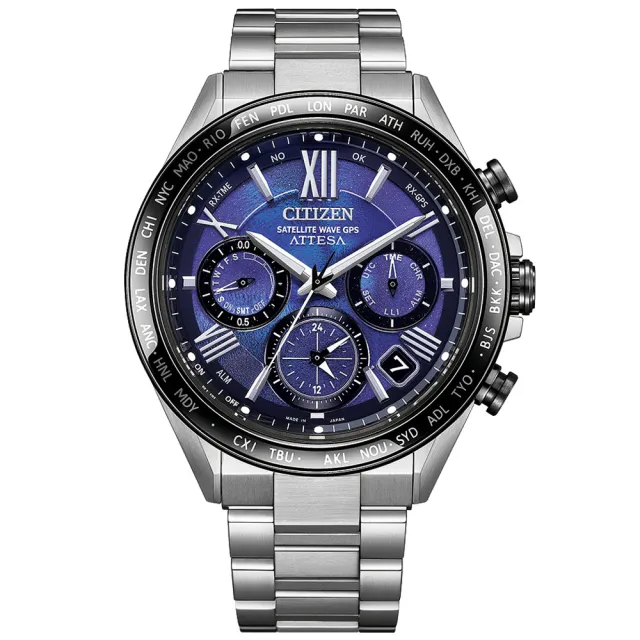 【CITIZEN 星辰】ATTESA 限量 UNITE with BLUE 寧靜之海 GPS光動能腕錶 七夕 情人節 送禮  (CC4075-50L)