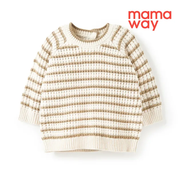 【mamaway 媽媽餵】BABY條紋粗針織毛衣 1入