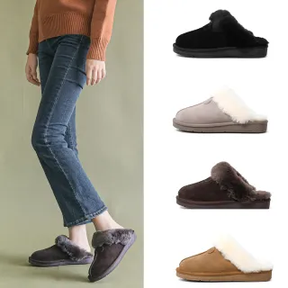 【OLLIE】正韓製。東大門流行真牛皮內刷羊毛厚底3CM穆勒雪靴-版型偏小-韓國空運(72-996/四色/現+預)