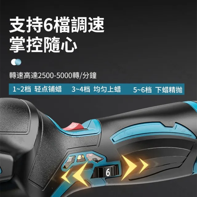 【Ogula 小倉】鋰電拋光機 數顯打蠟機 雙電+拋光打蠟配件(鋰電打蠟機/拋光機/電動打蠟機)