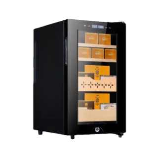 【宜品居家】46L雪茄櫃 雪茄恆溫恆濕櫃 雪鬆木雪茄盒(控溫控濕/半導體風冷/裸養盒養二合一)