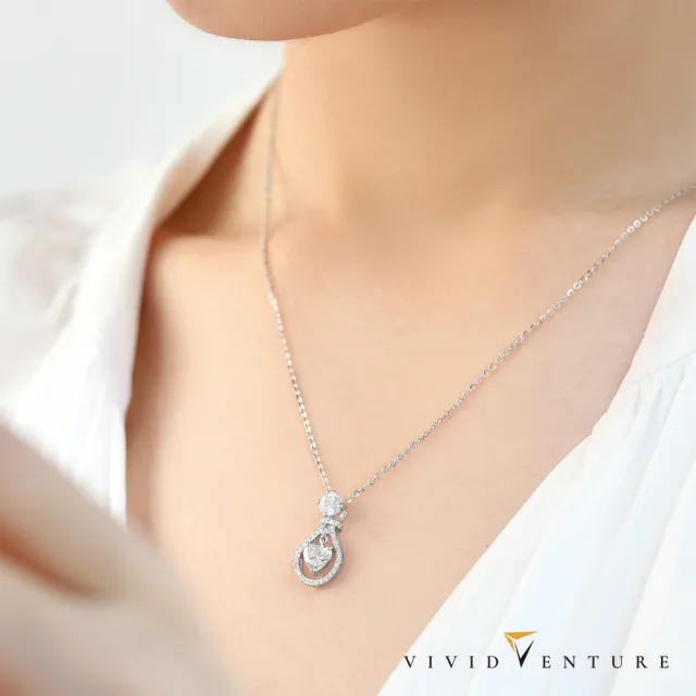 【Vividventure 亞帝芬奇】18K金 GIA 80分 FSI2 雙主石 天然鑽石 真鑽 項鍊 自信風采