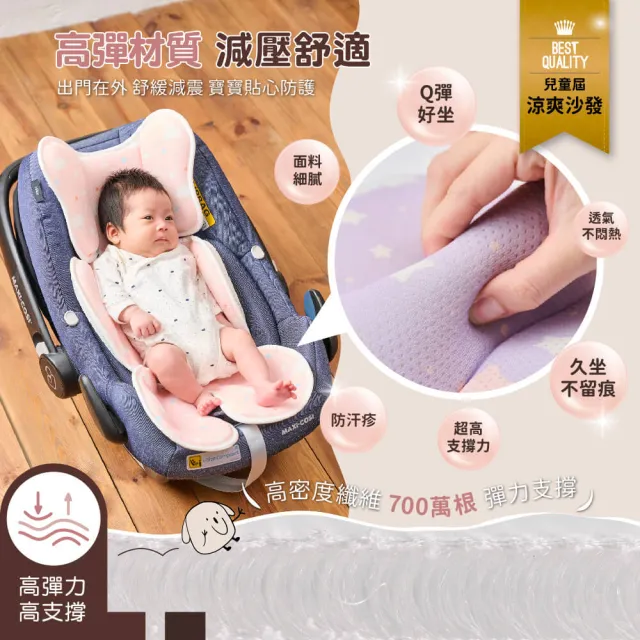 【PeNi 培婗】3D涼爽排汗透氣可水洗嬰幼兒寶寶涼感推車墊(汽車安全座椅 嬰兒床墊 涼感墊)