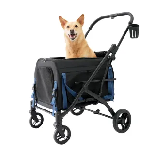 【IBIYAYA 依比呀呀】嘟嘟號分離式提籃寵物推車-湯瑪士黑(FS2550)