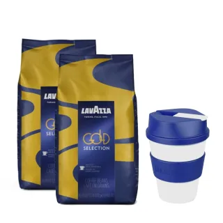 【LAVAZZA】GOLD SELECTION 咖啡豆 1000g(2入組送原廠隨身杯)