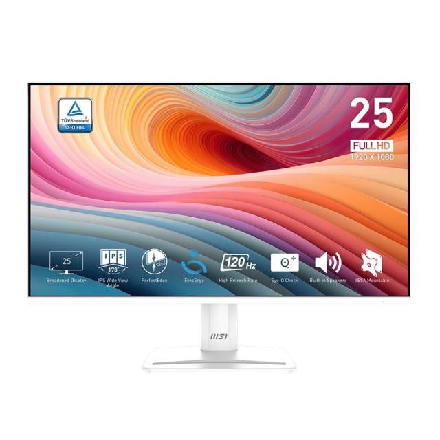 2入組★【MSI 微星】PRO MP251W E2 25型 IPS 120Hz 美型螢幕(內建喇叭/TUV護眼)