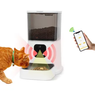 【u-ta】雙鏡頭廣角6L寵物餵食機MW116(WIFI連線 雙鏡頭 遠近都可看 寵物 自動餵食 貓 狗 必備)