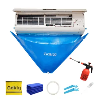 【ARZ】加大型 DIY 冷氣清洗工具組(清洗罩 清潔刷 排水管 毛巾 透明水管)