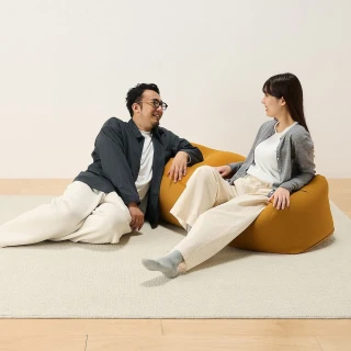 【MUJI 無印良品】懶骨頭沙發.長形/聚酯平織(芥黃/卡其/深藍)