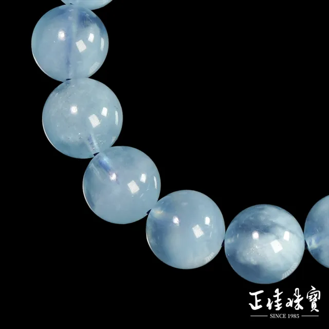 【正佳珠寶】海藍寶 頂級貓眼海藍寶 11.2-11.8mm 海藍寶手珠