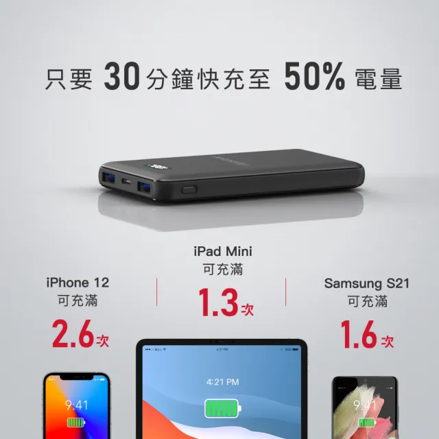 【Gigastone 立達國際】2入組 PB-7113B 10000mAh PD3.0/QC4.0 Type-C雙向快充行動電源(37Wh/iPhone17手機)