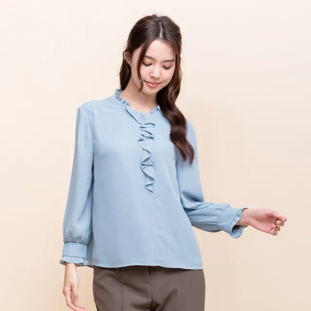 【perng yuh 芃諭名品】柔水澄湛 飾領 雪紡上衣(2025 AW Collection|4C秋冬新品上市)