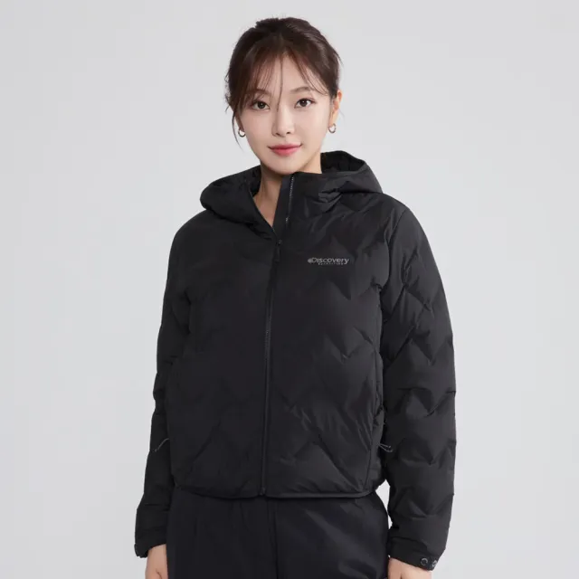 【Discovery Expedition】女版連帽羽絨外套 輕量鵝絨外套(DWDJ84056-BKS)