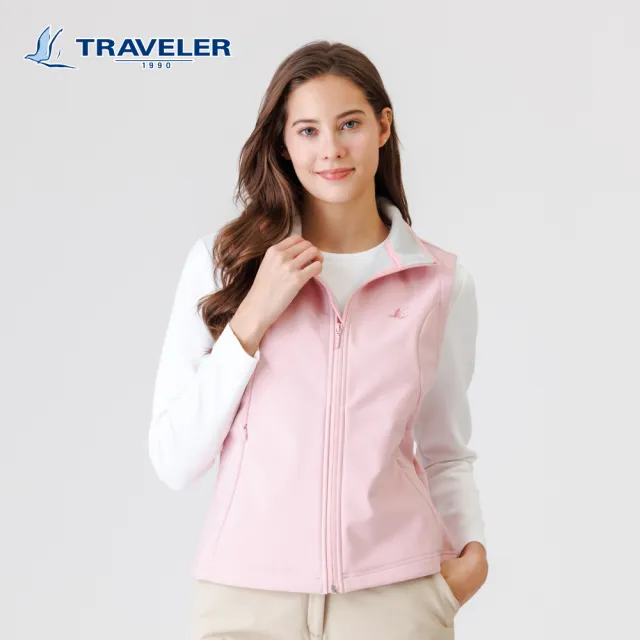 【TRAVELER 旅行者】女款Softshell 防風撥水保暖背心|252TR303