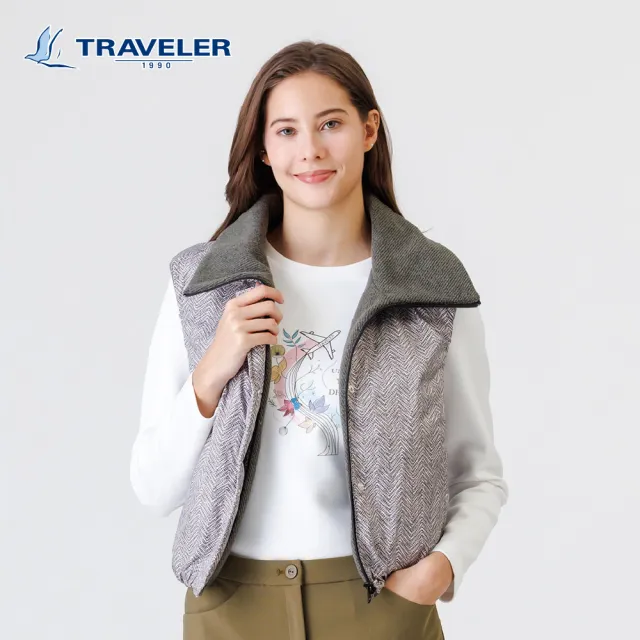【TRAVELER 旅行者】女款撥水雙面穿保暖背心｜252TR305