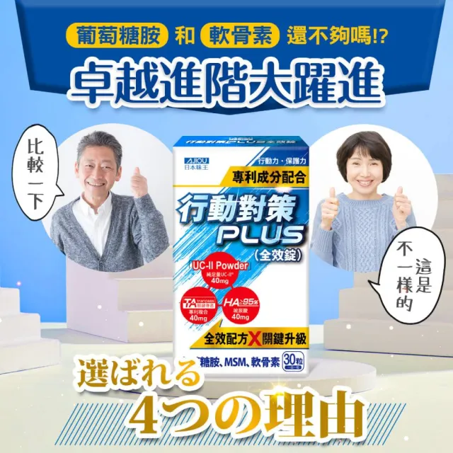 【日本味王】8月5折▼10天有感行動對策全效錠30粒x2盒(UC-II/TA關鍵傳透/玻尿酸/葡萄糖胺/MSM/軟骨素)