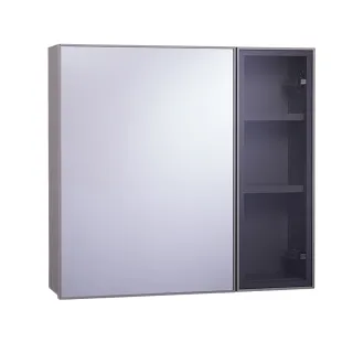 【LOLAT 羅力】鋁合金60公分置物收納鏡櫃-奶茶色(MA502-KG)