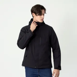【pierre cardin 皮爾卡登】網路獨家 男款 防潑水保暖兩件式衝鋒外套-黑色(7255782-99)