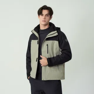 【pierre cardin 皮爾卡登】網路獨家 男款 防潑水保暖兩件式衝鋒外套-綠色(7255782-42)