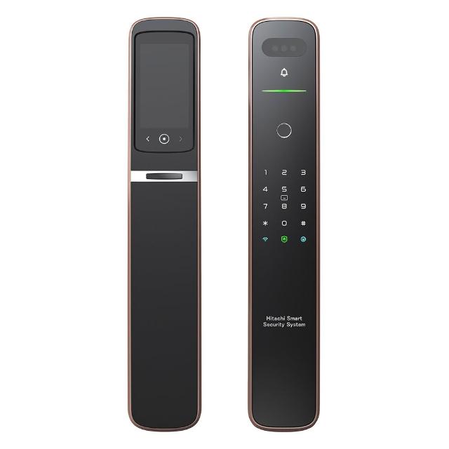 【HITACHI 日立】七合一人臉/貓眼 掌靜脈電子鎖HIT-FH10-T(指紋/卡片/密碼/鑰匙/WiF/含基本安裝/黑色)