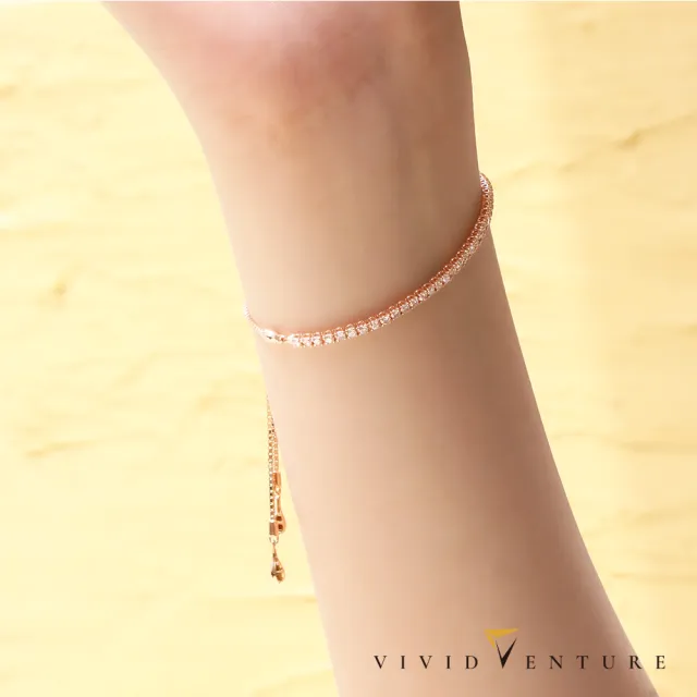 【Vividventure 亞帝芬奇】18K金 伸縮鍊 70分 天然鑽石 真鑽 手鍊 繁星