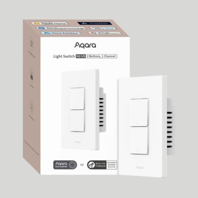 【Sioh 惜】Aqara H2 智能開關 雙鍵 1個迴路＋1個無線按鍵(支援Apple Homekit/Matter)
