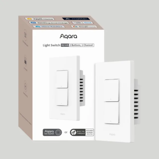 【Sioh 惜】Aqara H2 智能開關 雙鍵 1個迴路＋1個無線按鍵(支援Apple Homekit/Matter)