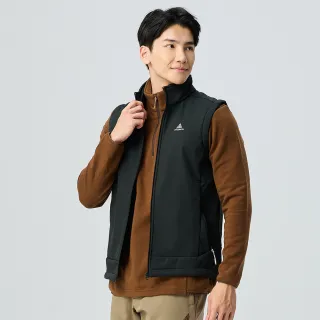 【ATUNAS 歐都納】男款SOFTSHELL內裡薄刷毛保暖防風背心(A6VE2501M黑/防潑水/洋蔥式穿搭/休閒旅遊)