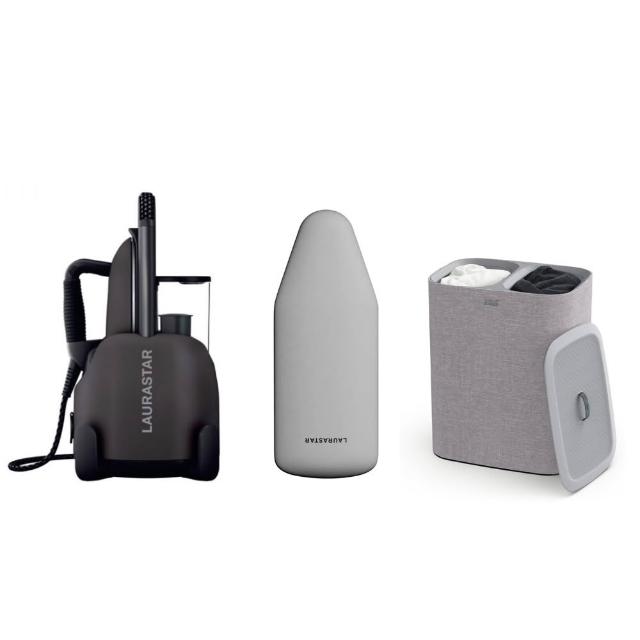 【LAURASTAR】/整燙收納組/LIFT XTRA高壓蒸汽熨斗送桌上型燙板+洗衣收納籃(LIFT XTRA_霧黑)
