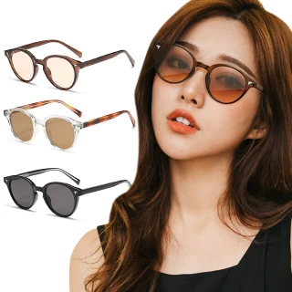 【ALEGANT】輕旅時尚波士頓輕量TR90圓框墨鏡/UV400太陽眼鏡(設計師台灣品牌/露營穿搭/防曬用品)