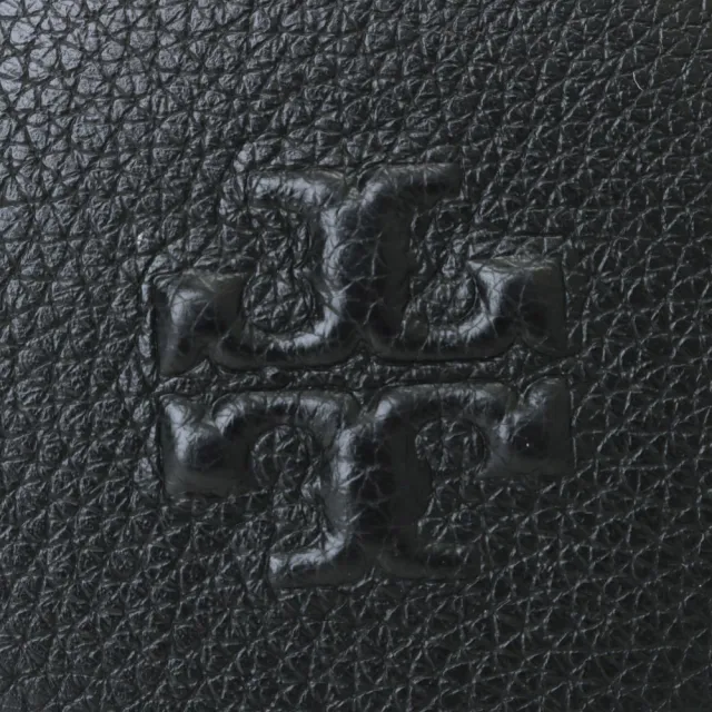 【TORY BURCH】皮革掛式圈環圓型零錢包(黑色)