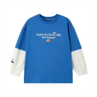 【NEW BALANCE】NB 童裝拼接長袖上衣_7DF3206WBL_男童/女童_藍色