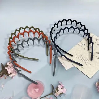 【卡樂熊】基本磨砂純色齒梳造型髮箍(磨砂飾品髮箍)