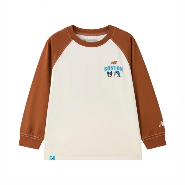 【NEW BALANCE】NB 童裝拼色長袖上衣_7DF3403WBW_男童/女童_米色