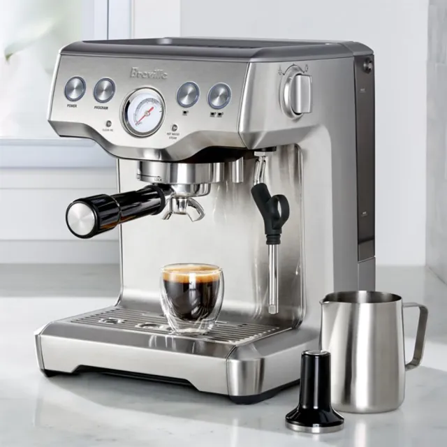【Breville】BES840XL the Infuser半自動咖啡機+BCG820XL磨豆機（金屬銀）(總代理公司貨)