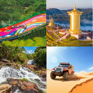 【指定下殺-芽莊大叻一起趣】芽莊撒哈拉沙漠衝沙趣+大叻轉經輪.採果樂6日