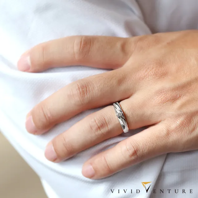 【Vividventure 亞帝芬奇】14K 天然鑽石 GIA 30分 FSI2 戒指+10分 鑽石 男戒 愛的相遇(結婚 對戒 套組)